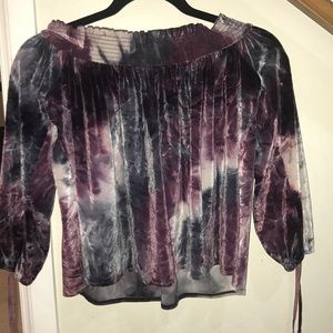 AE Long sleeved purple, grey, dark blue top